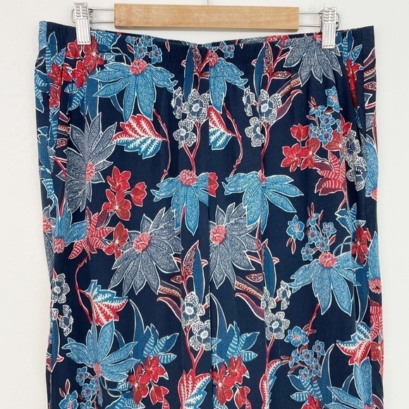 J. Jill Boho Floral Print Lagenlook Lightweight Wide Leg Casual Pants Size M - Picture 3 of 11
